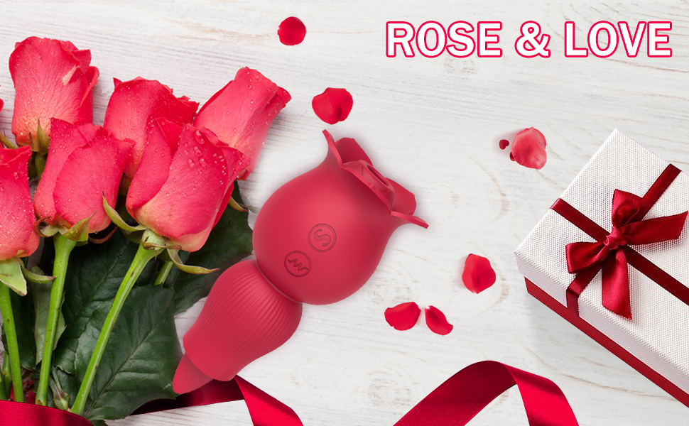 rose clit stimulator with suction function-rose vibrator with many tongue licking modes