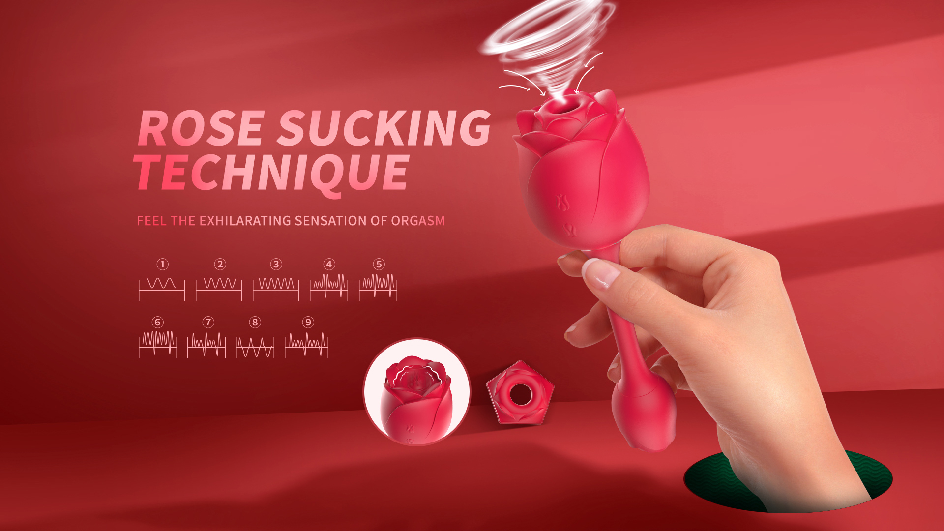 rose clit stimulator-rose vibrator with many suction modes