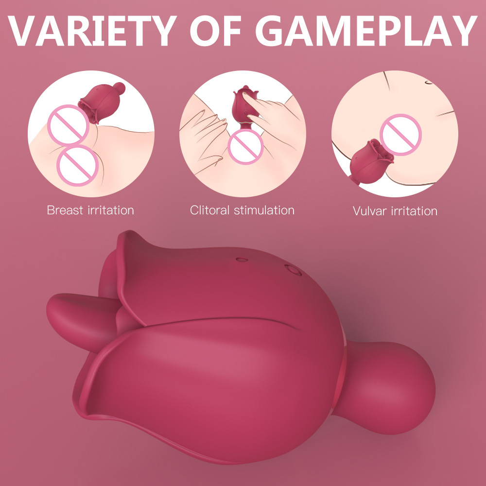 rose clit stimulator · rose vibrator with 9 tongue licking modes